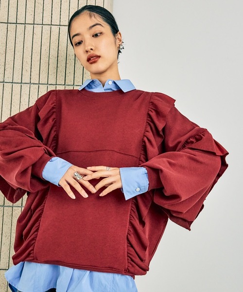 LEPSIM（レプシィム） トレーナー スウェット フリルスウェットプル