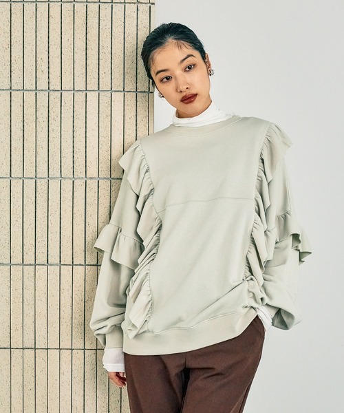 LEPSIM（レプシィム） トレーナー スウェット フリルスウェットプル