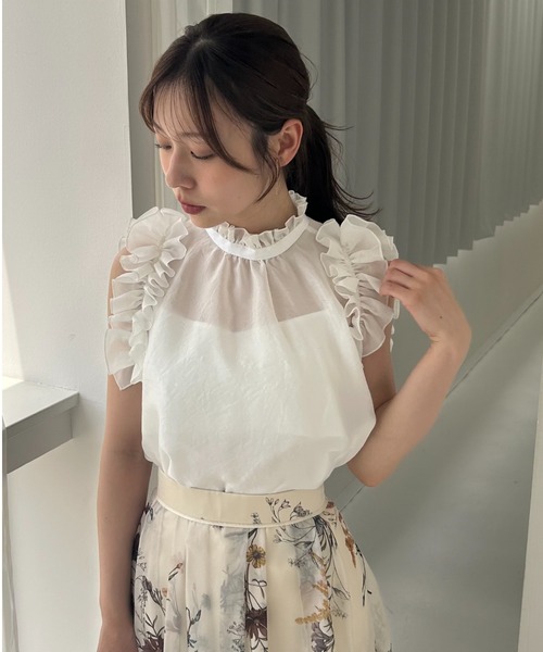 FRAY I.D（フレイ・アイディー） ブラウス シャツ 2wayギャザーフリル