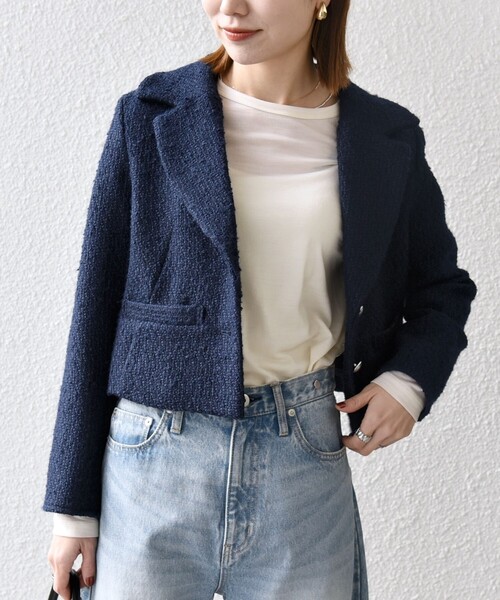 SHIPS any ジャケット テーラードジャケット any: モール ツイード