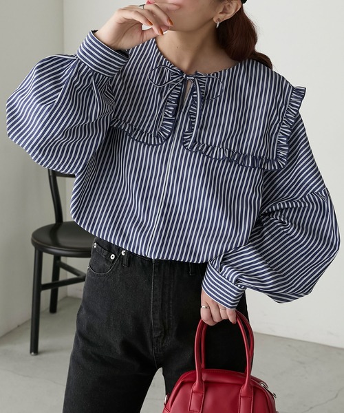 BONLECILL（ボンルシール） ブラウス シャツ ボリュームスリーブ 2way