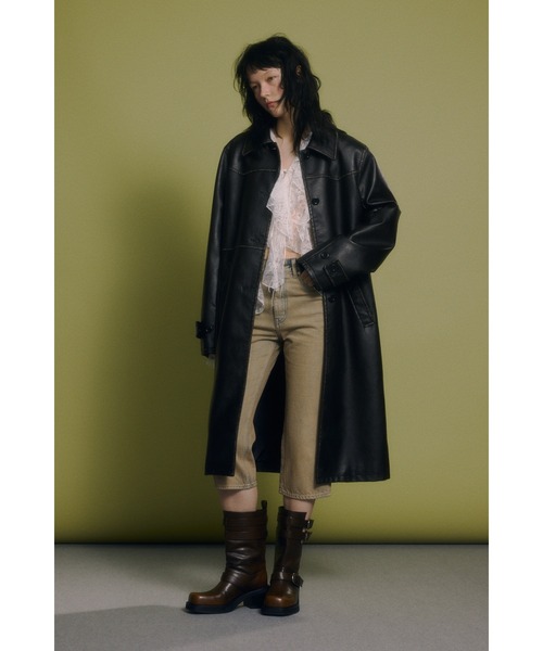 SLY（スライ） ブルゾン アウター LONG F/LEATHER JK ロング フェイク