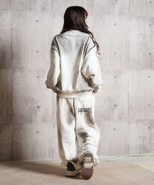 トレーナー スウェット グランジ加工 クルーネック / Grunge Crewneck