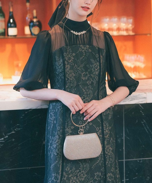 Dorry Doll（ドリードール） ドレス フラワーレースパフスリーブドレス