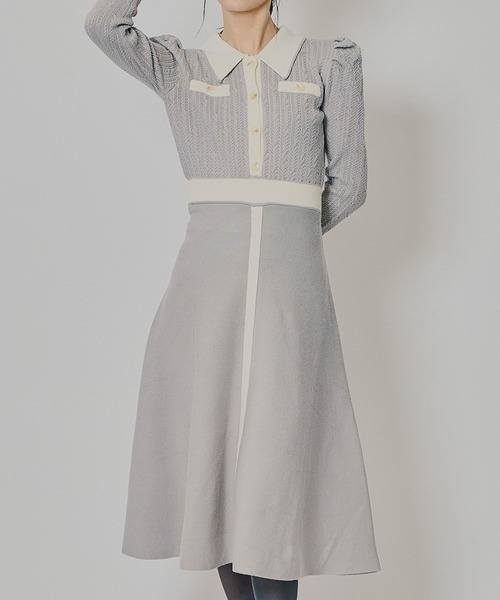 REDYAZEL（レディアゼル） ワンピース マルチケーブルバイカラーニット