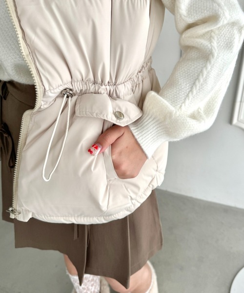 Loueme ダウンコート ダウンジャケット ペプラムダウンベスト