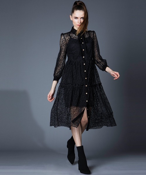 CORCOVADO（コルコバード） ワンピース フラワーレースミディ丈