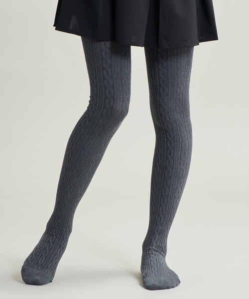 CALIFORNIA OUTFITTERS タイツ 2-12C7 無地 厚手 ケーブル編み タイツ