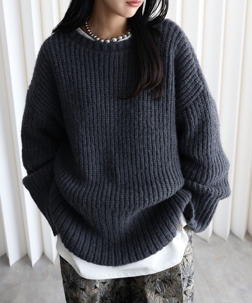 YENNA カーディガン 「モヘア風ニットオーバーカーディガン」前後2WAY