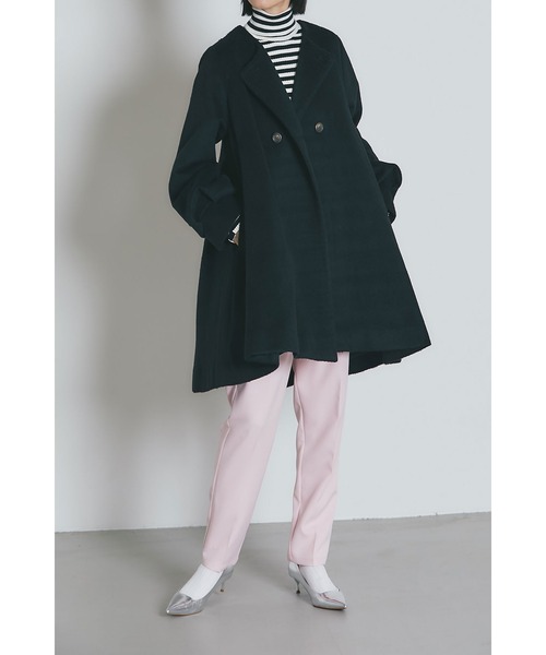 &. NOSTALGIA（ノスタルジア） ノーカラーコート コート ウール混