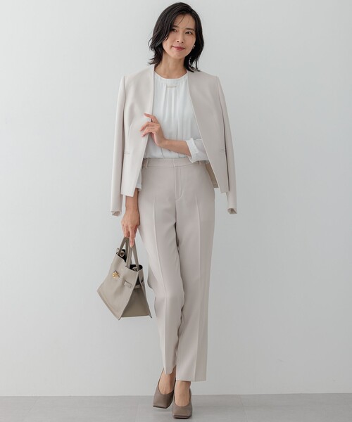 23区 未使用品 オンワードノーカラージャケット パンツスーツ グレー