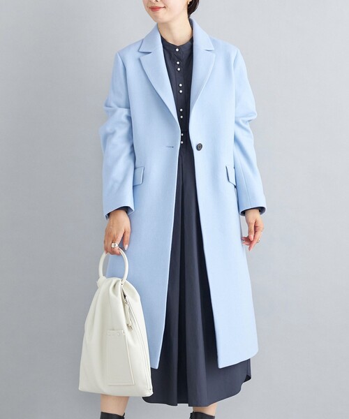 SHIPS（シップス） チェスターコート 36 ネイビー レディース