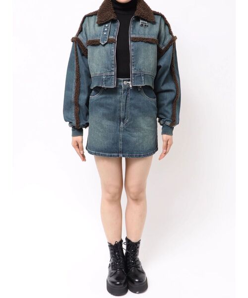 EVRIS（エヴリス） ブルゾン アウター デニムボアブルゾン