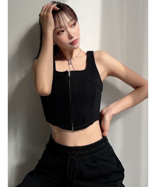 RESEXXY（リゼクシー） タンクトップ ノースリーブ センターZIP