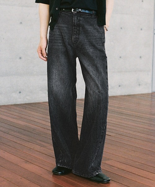 WYM LIDNM ジーンズ CURVED FLARE DENIM SLACKS メンズ レディース