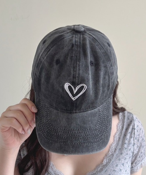 frunco キャップ 帽子 「ZOZO限定」ビンテージ風ハート刺繍キャップ