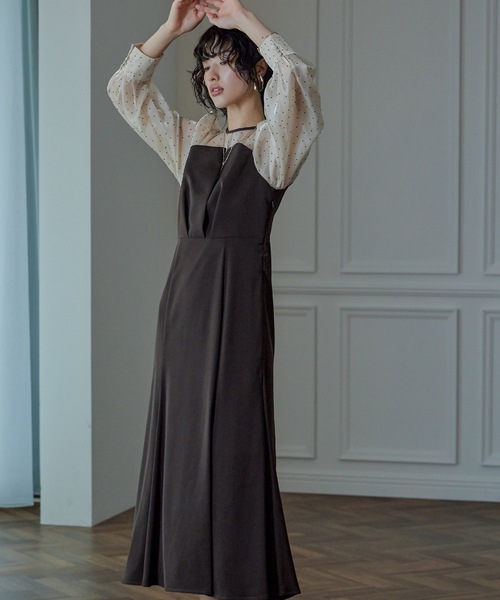 niana（ニアナ） ドレス マーメイドドットスリーブロングワンピース