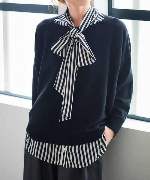 le.coeur blanc（ルクールブラン） ブラウス シャツ ストライプ