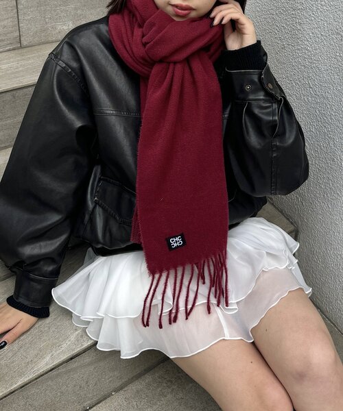 Chico（チコ） マフラー ストール ネーム入り無地ストール レディース