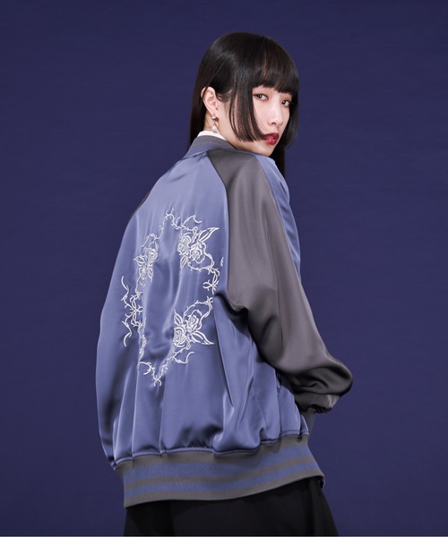 Ellno Loset（エルノロゼット） スカジャン 薔薇刺繍スカジャン メンズ