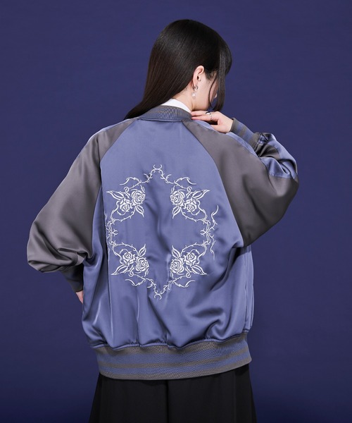 Ellno Loset（エルノロゼット） スカジャン 薔薇刺繍スカジャン メンズ