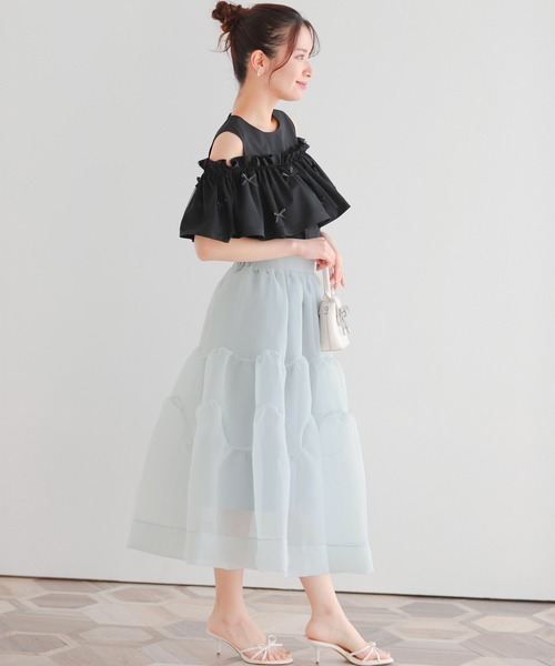 Fit more（フィットモア） スカート クリンクルシアーオーガンジー