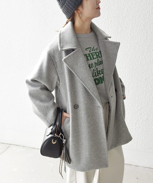 SHIPS any コート チェスターコート any: ウール コクーン テーラード