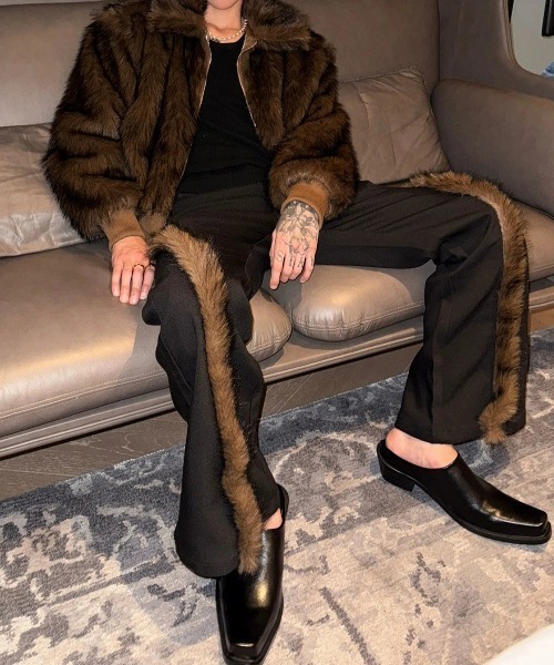 Otte ジャケット テーラードジャケット フェイクファージャケット