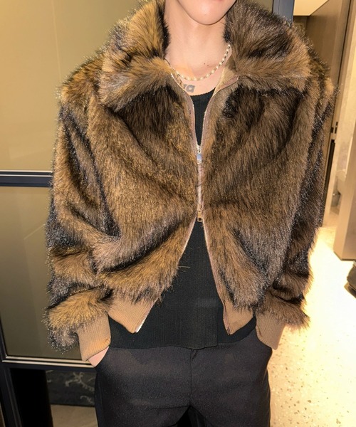 Otte ジャケット テーラードジャケット フェイクファージャケット