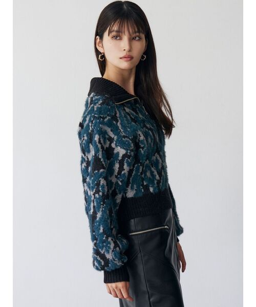 MURUA（ムルーア） ニット セーター マルチヤーンハーフジップニット