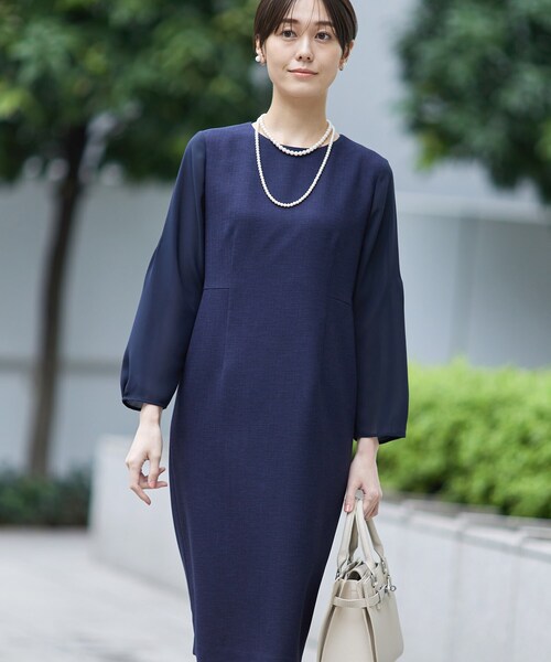 INDIVI（インディヴィ） ワンピース 「洗える／スーツ」ストレート