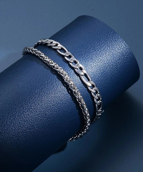 ブレスレット シルバーチェーンブレスレット2本セット(LEY) レディース