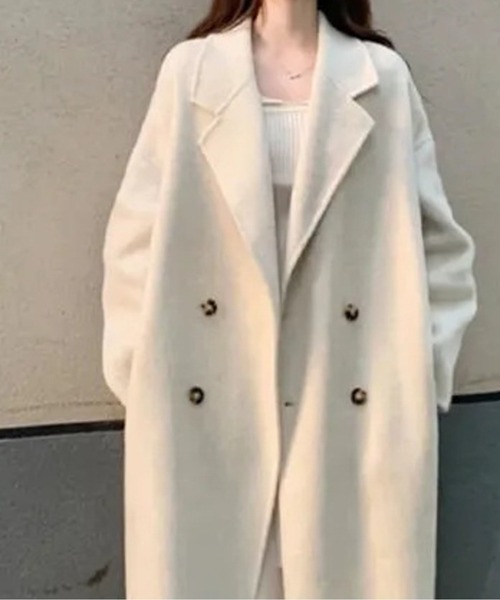 LUCPY コート チェスターコート ダブルブレストロングコート