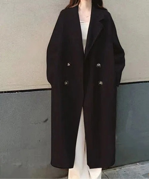 LUCPY コート チェスターコート ダブルブレストロングコート