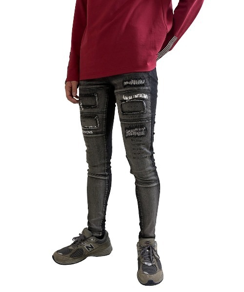 Cook jeans（クックジーンズ） ジーンズ メッセージプリント 切替