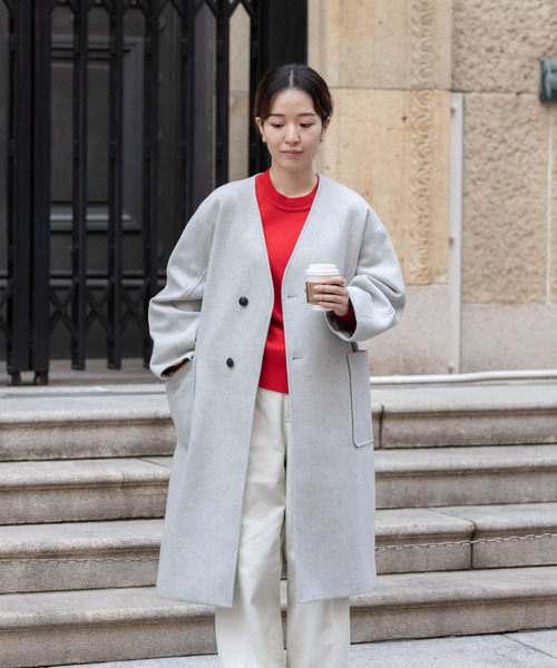 FORK&SPOON（フォークアンドスプーン） ノーカラーコート 1 グレー