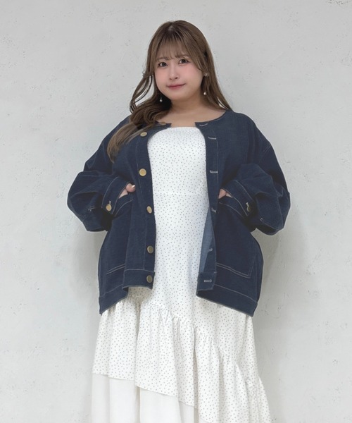 Louiosy（ルオシー） ジャケット ノーカラージャケット 「大きいサイズ