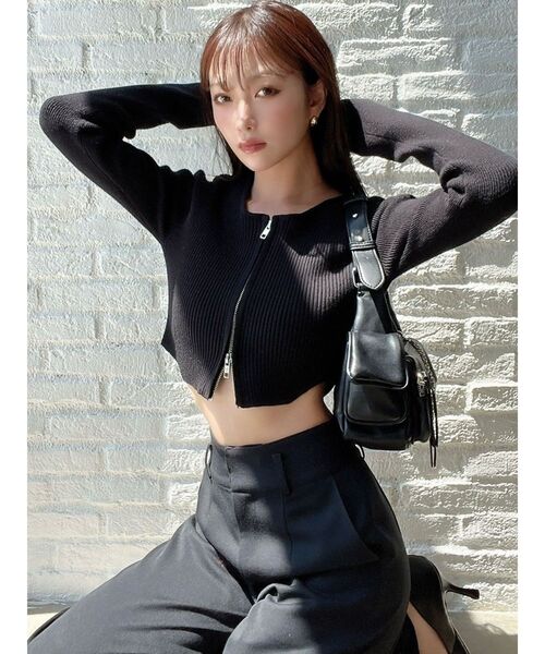 RESEXXY（リゼクシー） ニット セーター ジップデザインクロップド