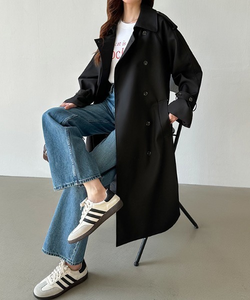 COCOMOMO トレンチコート コート ゆったりきれいめ ベルト付き