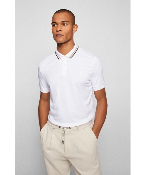 BOSS（HUGO BOSS） ポロシャツ ストライプカラー スリムフィット