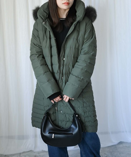 ＆HALF ダウンコート ダウンジャケット ロングダウンファーコート