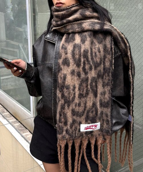 ゆ*ぺ様 ハグオーワーレオパードpt.ストール ゆ*ぺ様 ハグオーワー