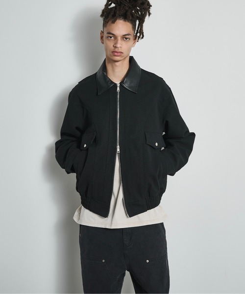 BLANK HOTEL ブルゾン アウター Faux Leather Collar Duck Jacket / 襟