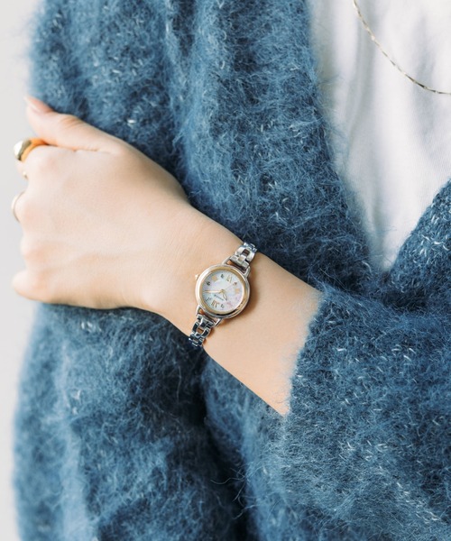 wicca（ウィッカ） 腕時計 ソーラーテック 電波時計 シルバー×ゴールド