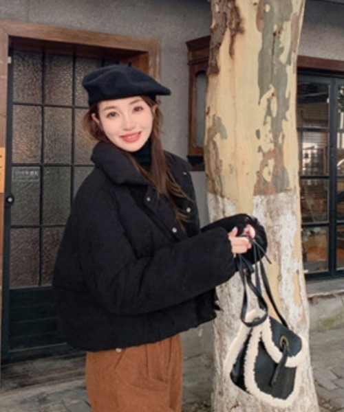 ダウンコート ダウンジャケット ショート丈 ボリュームカラー エコ