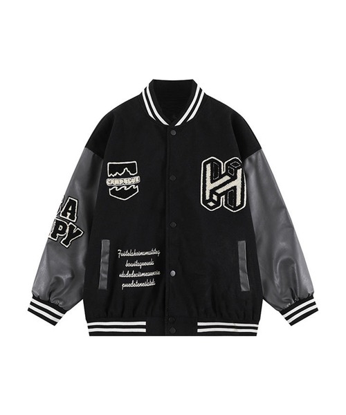 スタジャン 「HOOK」ユニセックス ワッペン 刺繍 カレッジ メンズ