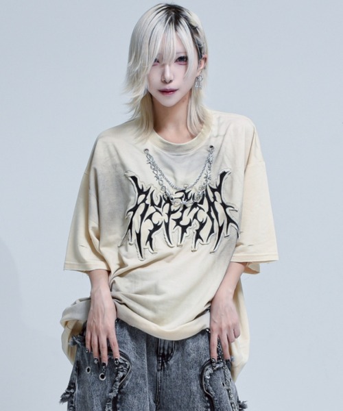 REFLEM（レフレム） tシャツ 「REFLEM/レフレム」チェーン付き顔料加工