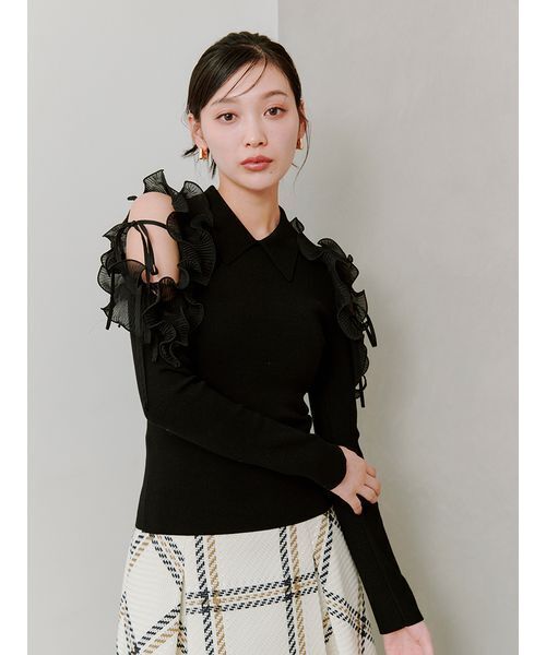 SNIDEL（スナイデル） ニット セーター プリーツフリルニットプル