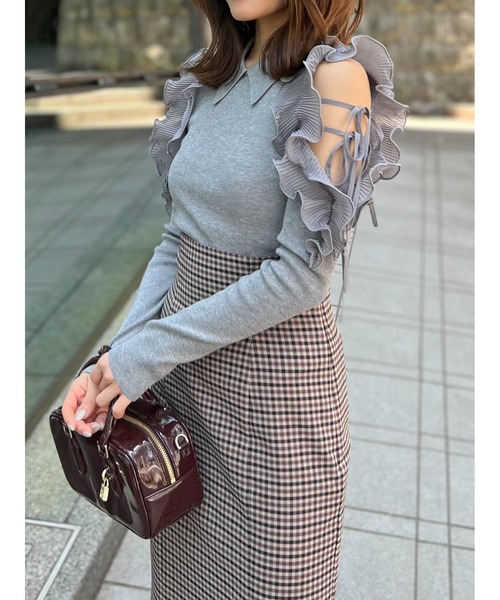 SNIDEL（スナイデル） ニット セーター プリーツフリルニットプル