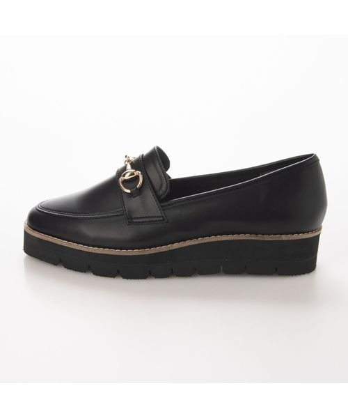 Fin（フィン） ローファー スクエアトゥ厚底ビットローファー